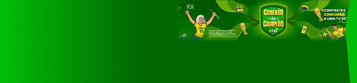 Imagem promocional da Dtel com destaque para internet fibra óptica