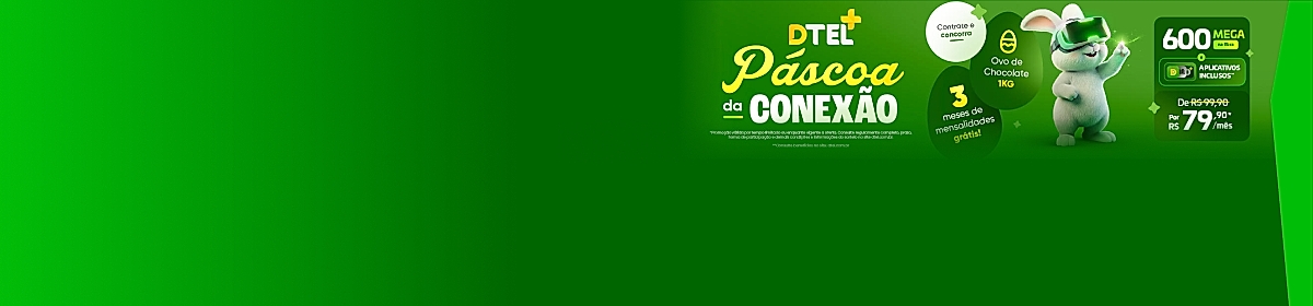 Imagem promocional da Dtel com destaque para internet fibra óptica