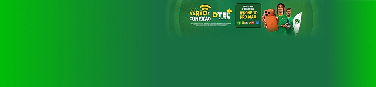 Imagem promocional da Dtel com destaque para internet fibra óptica