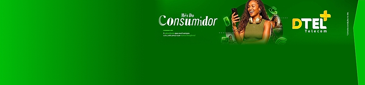 Imagem promocional da Dtel com destaque para internet fibra óptica